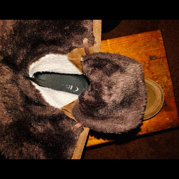 Cougar cognac suede faux-fur lined lace up boots - Picture 4 of 5